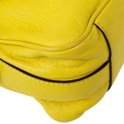 Pre Owned Celine Small Yellow Leather Flap Bag