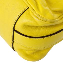 Pre Owned Celine Small Yellow Leather Flap Bag