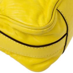 Pre Owned Celine Small Yellow Leather Flap Bag