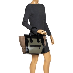 Pre Owned حقيبة لاغيدج سيلين ميني سويدي وجلد ثلاثية اللون