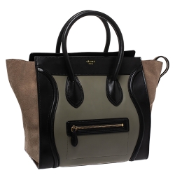 Pre Owned حقيبة لاغيدج سيلين ميني سويدي وجلد ثلاثية اللون