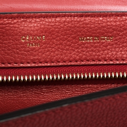Pre Owned Celine Red Leather and Suede Medium Trapeze Bag