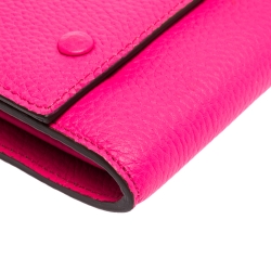 Pre Owned Celine Pink Leather Multifunction Flap Continental Wallet