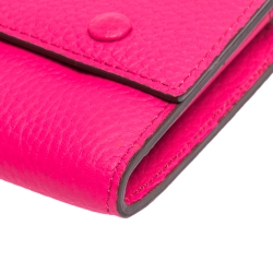 Pre Owned Celine Pink Leather Multifunction Flap Continental Wallet