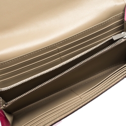 Pre Owned Celine Pink Leather Multifunction Flap Continental Wallet