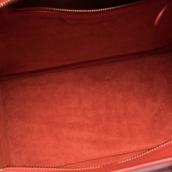 Pre Owned Celine Red Leather Mini Luggage Tote