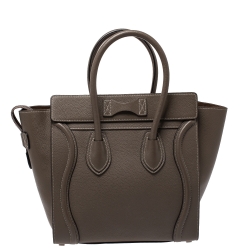 Pre Owned حقيبة يد سيلين مايكرو لاغدغ جلد بنيه