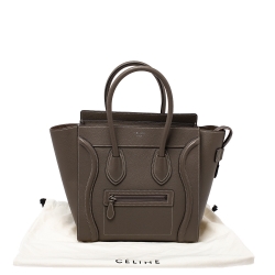 Pre Owned حقيبة يد سيلين مايكرو لاغدغ جلد بنيه