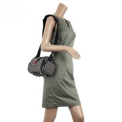 Pre Owned Celine Grey Logo Padlock Canvas and Leather Camera Bag