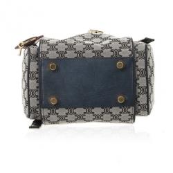 Pre Owned Celine Grey Logo Padlock Canvas and Leather Camera Bag