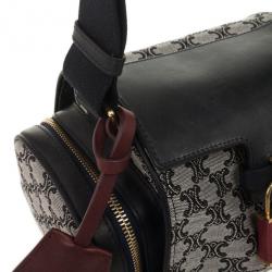 Pre Owned Celine Grey Logo Padlock Canvas and Leather Camera Bag