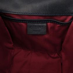 Pre Owned Celine Grey Logo Padlock Canvas and Leather Camera Bag