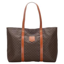 Pre Owned Celine Brown Macadam Canvas Tote Bag