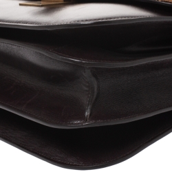 Pre Owned Celine Brown Leopard Print Leather and Calfhair Medium Classic Box Shoulder Bag