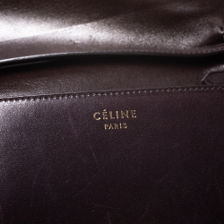 Pre Owned Celine Brown Leopard Print Leather and Calfhair Medium Classic Box Shoulder Bag