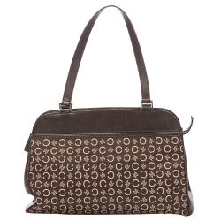 Pre Owned Celine Brown Macadam Canvas Shoulder Bag