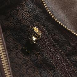 Pre Owned Celine Brown Macadam Canvas Shoulder Bag
