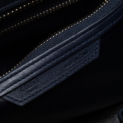 Pre Owned Celine Navy Blue Leather Micro Luggage Tote