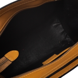 Pre Owned Celine Mustard/Black Leather Nano Luggage Tote