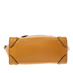 Pre Owned Celine Mustard/Black Leather Nano Luggage Tote