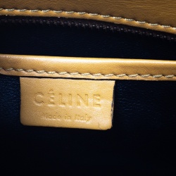 Pre Owned Celine Mustard/Black Leather Nano Luggage Tote