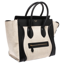 مملوكة مسبقًا Celine Beige/Black Canvas and Leather Mini Luggage Tote