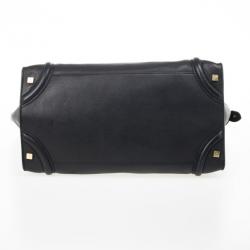 Pre Owned Celine Black Medium Grained Leather Luggage Tote