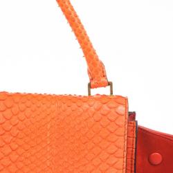 Pre Owned Celine Orange Large Trapeze Exotic Bag