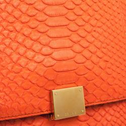 Pre Owned Celine Orange Large Trapeze Exotic Bag