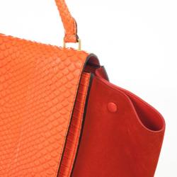 Pre Owned Celine Orange Large Trapeze Exotic Bag