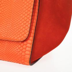 Pre Owned Celine Orange Large Trapeze Exotic Bag