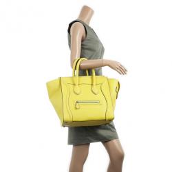 Pre Owned Celine Yellow Citron Mini Luggage Bag