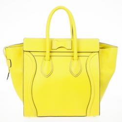 Pre Owned Celine Yellow Citron Mini Luggage Bag