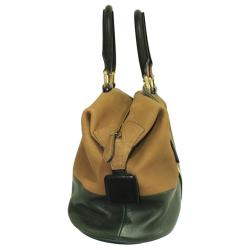 Pre Owned Celine Brown Leather Racer Stripe Boston Bag
