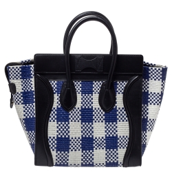 مملوكة مسبقًا Celine Tri Color Leather Mini Gingham Luggage Tote