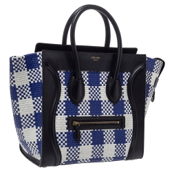 مملوكة مسبقًا Celine Tri Color Leather Mini Gingham Luggage Tote