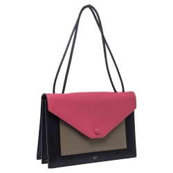 Pre Owned Celine Multicolor Leather Pocket Envelope Shoulder Bag