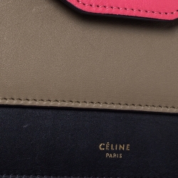 Pre Owned Celine Multicolor Leather Pocket Envelope Shoulder Bag