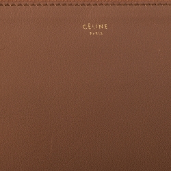 Pre Owned Celine Tan/Black Leather Solo Clutch Pouch
