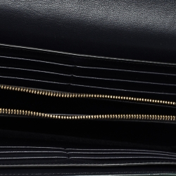 Pre Owned Celine Dark Green Leather Large Multifunction Flap Wallet