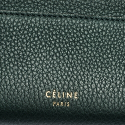 Pre Owned Celine Dark Green Leather Large Multifunction Flap Wallet