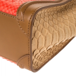Pre Owned Celine Tri Color Python and Leather Nano Luggage Tote