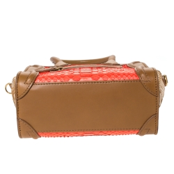 Pre Owned Celine Tri Color Python and Leather Nano Luggage Tote