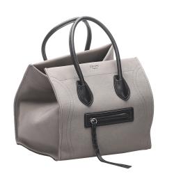 Celine Grey Canvas Luggage Phantom Tote Bag