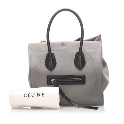 Celine Grey Canvas Luggage Phantom Tote Bag