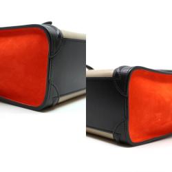 Pre Owned Celine Tri-Color Leather Nano Luggage Tote Bag