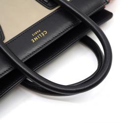 Pre Owned Celine Tri-Color Leather Nano Luggage Tote Bag