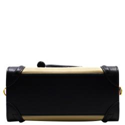 Pre Owned Celine Tri-Color Leather Nano Luggage Tote Bag