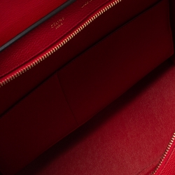 Pre Owned Celine Red Leather and Suede Small Trapeze Bag