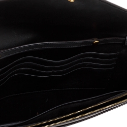 Pre Owned Celine Black/Cream Leather and Stingray Pocket Chain Clutch